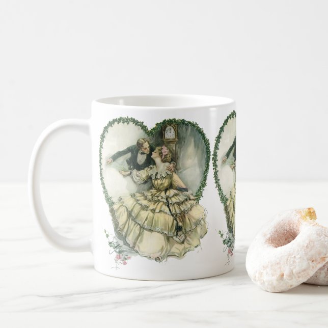 Mug Harrison Fisher vintage, mariés de Noël (Avec donut)