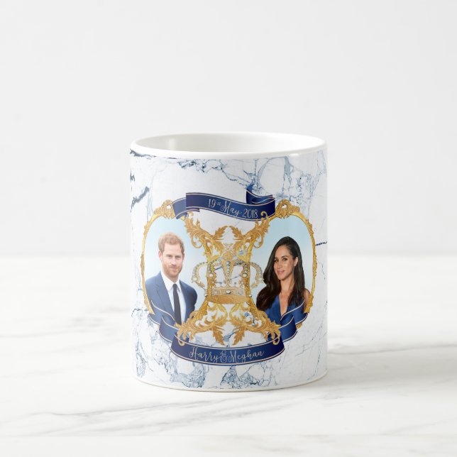 Mug Harry+Meghan bleu minuit marbré (Centre)