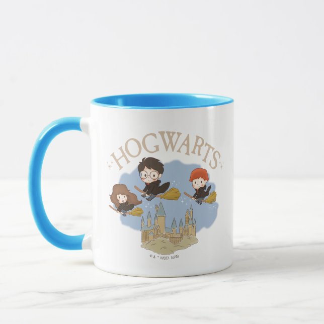 Mug HARRY POTTER™, Hermione & Ron Fly Over HOGWARTS™ (Gauche)