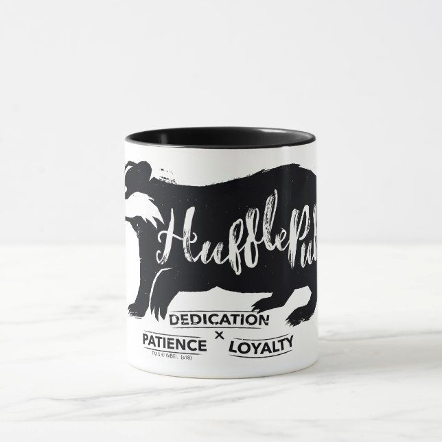 Mug Harry Potter | Typographie de silhouette HUFLEPUFF (Centre)