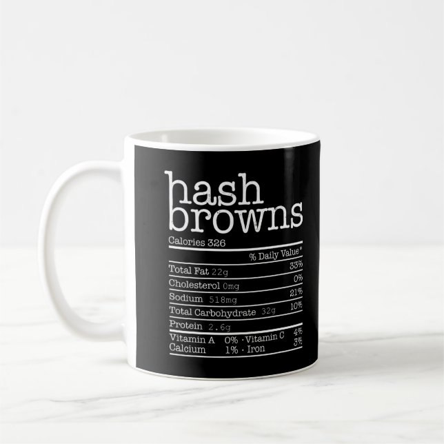 Mug Hash Browns Nutrition Facts Drôle Thanksgiving Chr (Gauche)