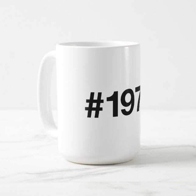 Mug Hashtag 1976 49 Anniversaire (Devant gauche)