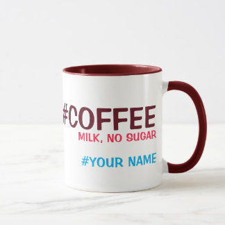 Mug Hashtag a personnalisé, avec votre choix de