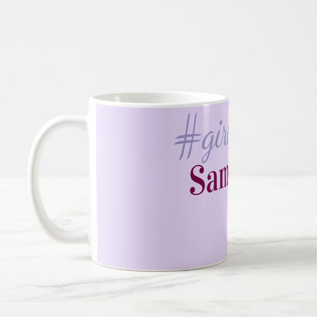 Mug hashtag Girlyvibes rose violet clair vibes féminin (Gauche)