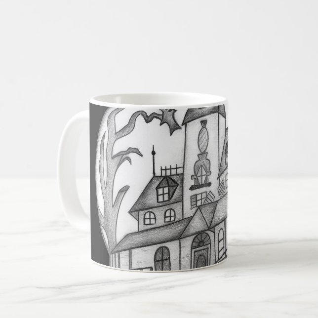 Mug Haunted House and Bats Halloween (Devant gauche)