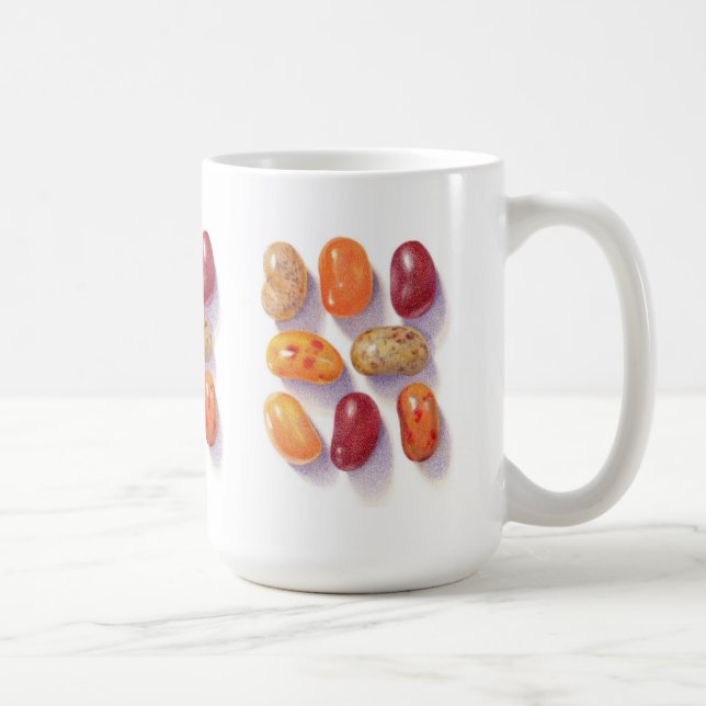 MUG HAUT BLANC POUR HARICOTS DE GELÉE D'AUTOMNE (Droite)