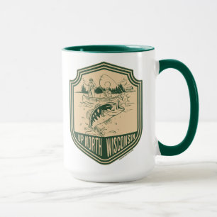 Mug Haut du Wisconsin Nord Badge de pêche