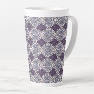 MUG HAUT LATTE EN MAILLE ARGILE PLUMES