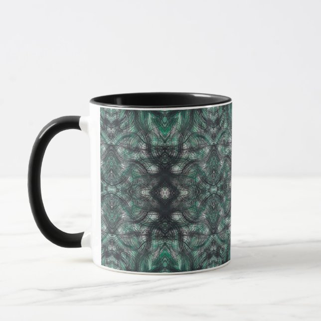 Mug Hauteurs Art Abstrait Aquarelle Vert Foncé (Gauche)