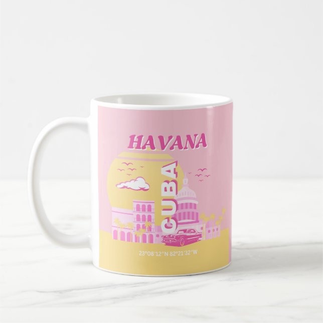 Mug Havana Cuba Pink Preppy Art (Gauche)