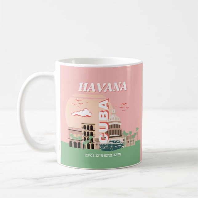 Mug Havana Cuba Retro Art Vintage (Gauche)
