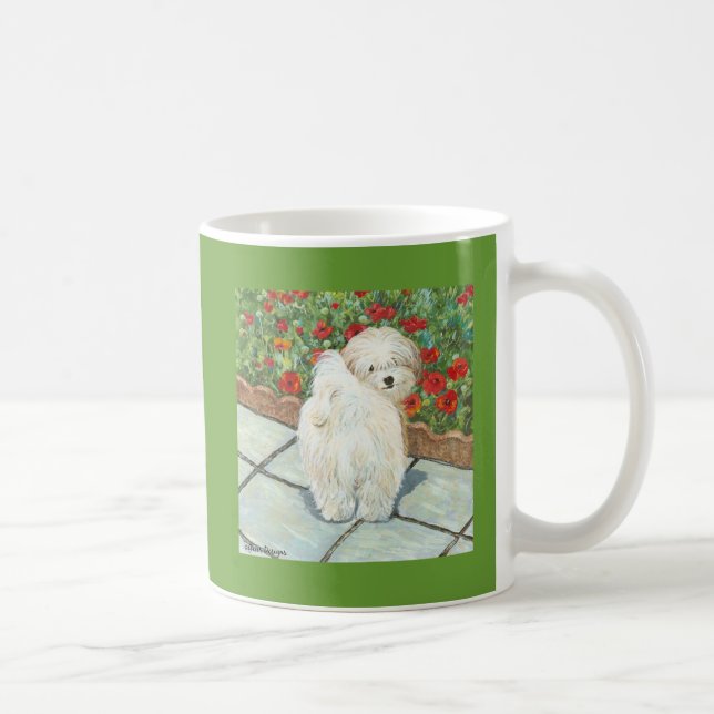 Mug Havanese n Poppies Art Print Gips & Cards (Droite)