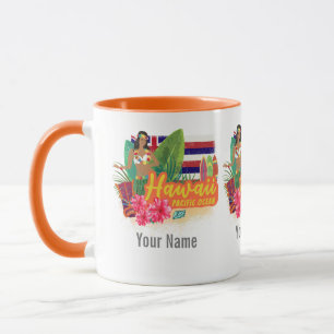 Mug Hawaii Hula Dancer Retro Pacific Souvenir Vintage