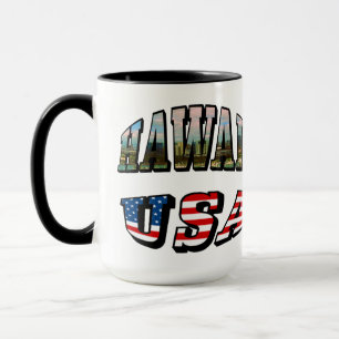 Mug Hawaii Picture et USA Flag Text