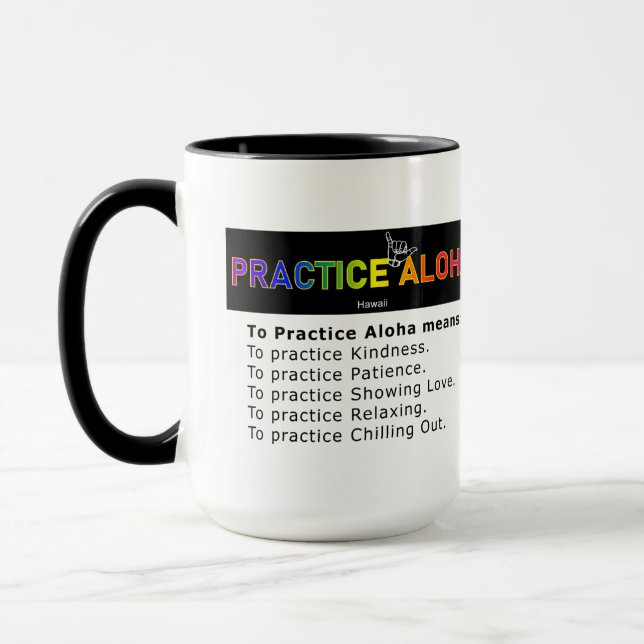 Mug Hawaii Pour Pratiquer Aloha Shaka (Hang lâche) Caf (Gauche)