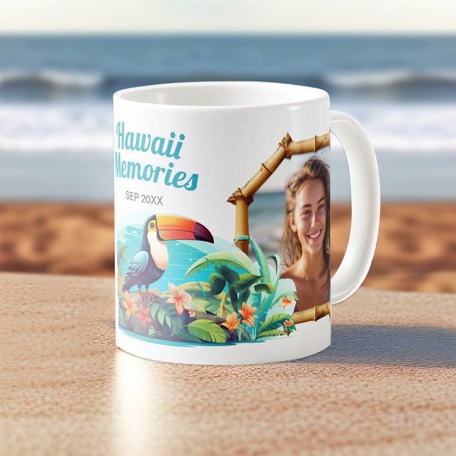 Mug Hawaii Souvenirs Photo Collage Souvenir Café (Hawaii Memories Tropical Souvenir Coffee Mug. Customize it with your own cherished moments.)