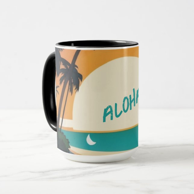 Mug Hawaiian/Aloha/Tropical/plage (Devant gauche)