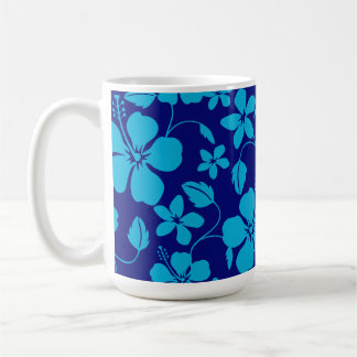 MUG HAWAIIAN HULA (HIBISCUS) DARK/LIGHT BLUE