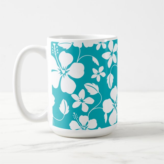 MUG HAWAIIAN HULA (HIBISCUS) TURQUOISE (Gauche)