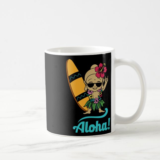 Mug Hawaiian Surfing Buddha Aloha Hawaii Beach Yoga  (Droite)