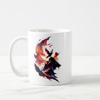 Mug Hawk sur paysage Abstrait aquarelle
