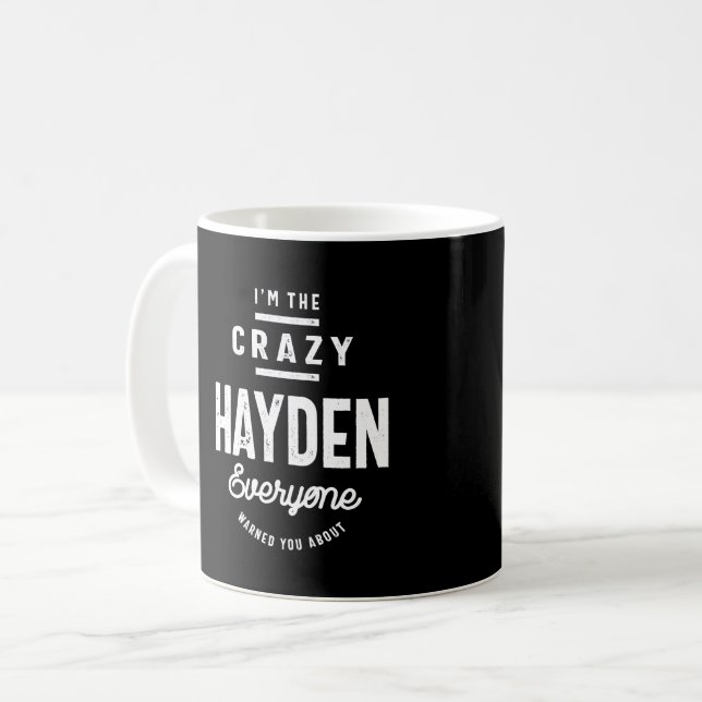 Mug Hayden Nom personnalisé Cadeau Anniversaire (Devant gauche)