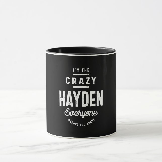 Mug Hayden Nom personnalisé Cadeau Anniversaire (Centre)