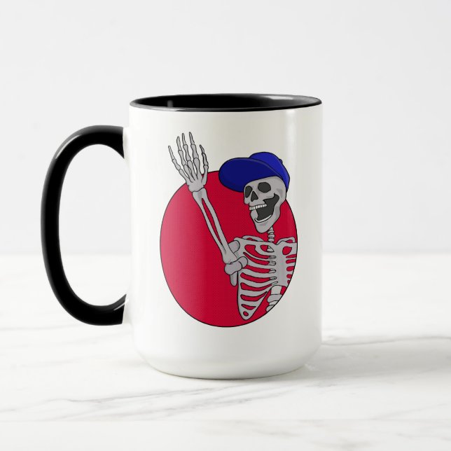 Mug Hé les amis Squelette cool et drôle (Gauche)