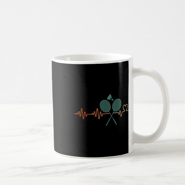 Mug Hearbeat Volant de badminton Racket Retro Player G (Droite)