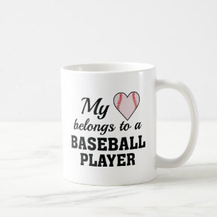 Mug Heart Belongs Baseball
