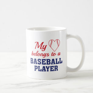 Mug Heart Belongs Baseball