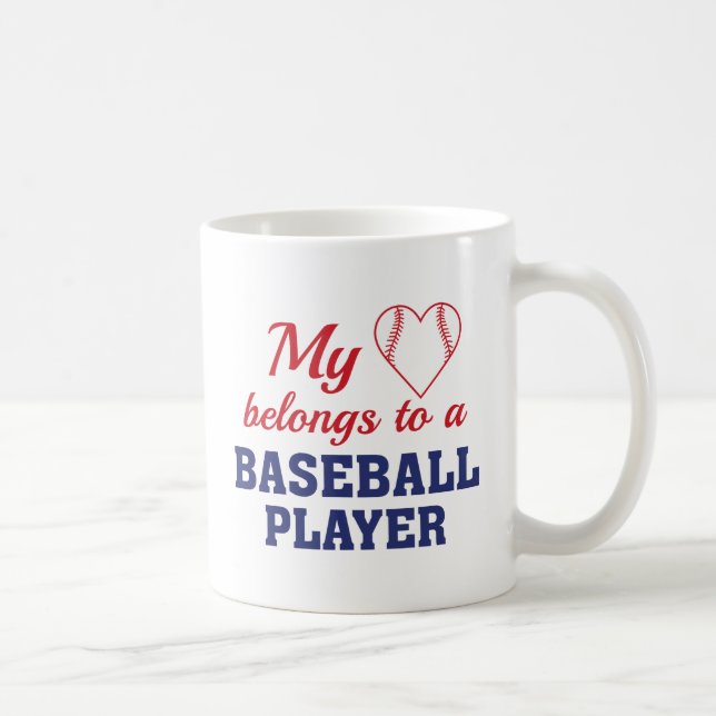 Mug Heart Belongs Baseball (Droite)