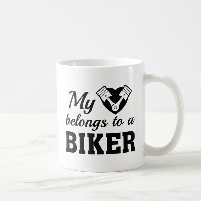 Mug Heart Belongs Biker (Droite)