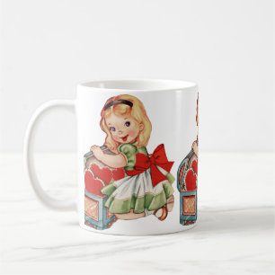 Mug Heart Girl Enfant Retro Enfants mignons