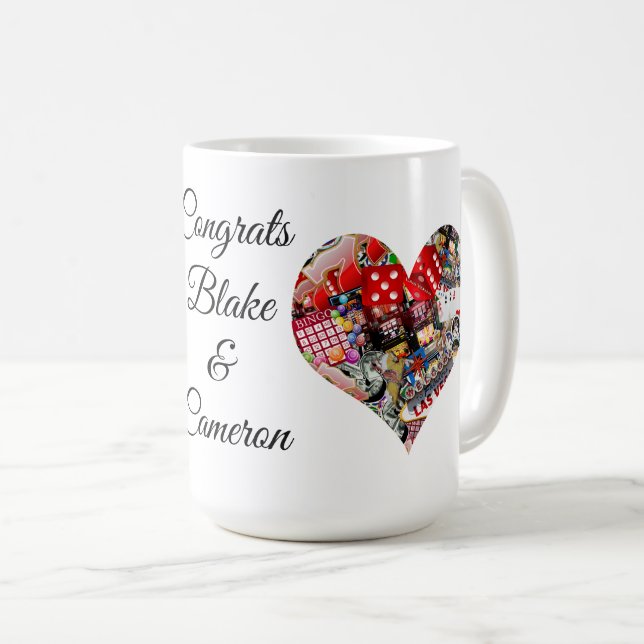 Mug Heart - Las Vegas Playing Card Shape (Devant droit)