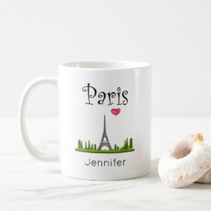 Mug Heart Paris avec Tour Eiffel personnalisé