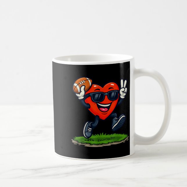Mug Heart Playing American Football Rugby Valentine Me (Droite)