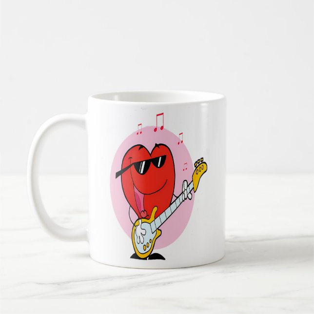 Mug Heart Playing Music Valentines Tshirt For Men Wome (Gauche)