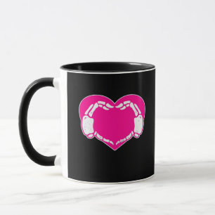 Mug Heart Skeleton mains gothique Valentine classique