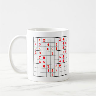 Mug Heart Sudoku avec puzzle téléchargeable