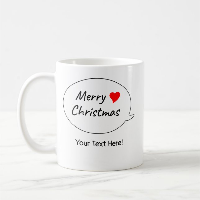 Mug Heartfelt Merry Christmas Hearts (Gauche)