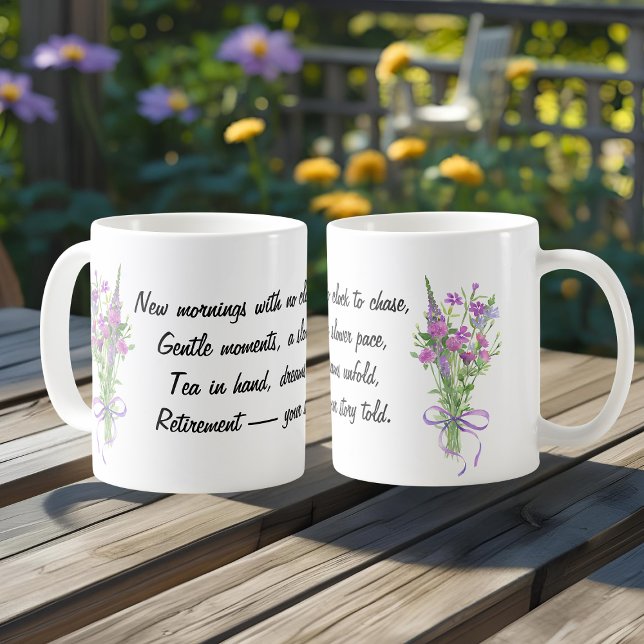 Mug Heartfelt Quote for Retirement Elegant Wildflower  (Créateur téléchargé)