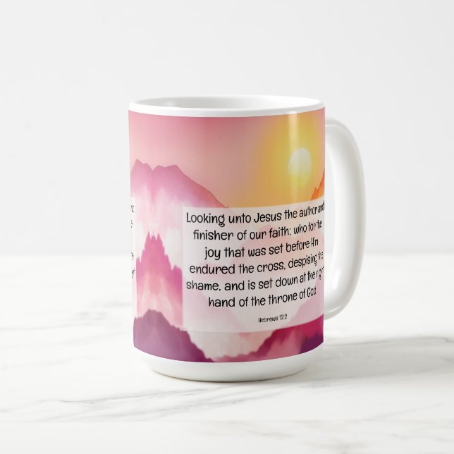 Mug Hébreux 12:2 (Devant droit)
