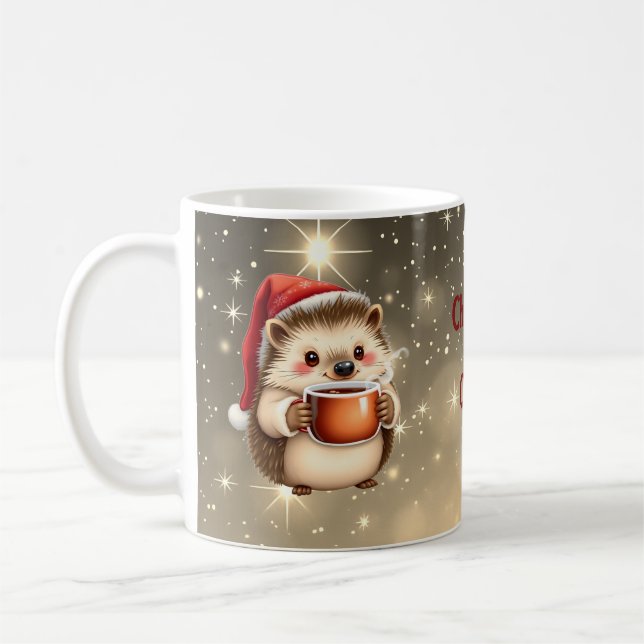 Mug Hedgehog Christmas Coffee  (Gauche)