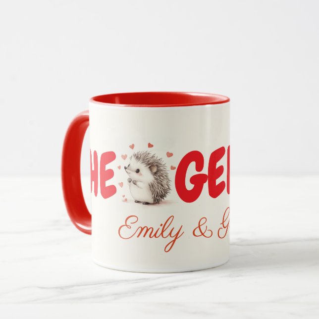 Mug Hedgehugs ! Boug de café Hérisson Personnalisé, Th (Devant gauche)
