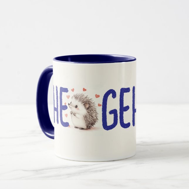 Mug Hedgehugs ! Cute Hérisson Café Mug, Thé (Devant gauche)