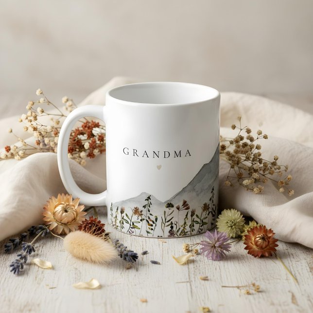 Mug HEIDI Fleur sauvage d'aquarelle de montagne grand- (Créateur téléchargé)