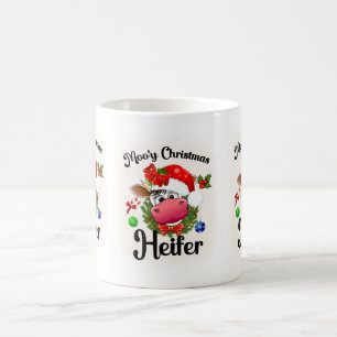 Mug heifer argent cadeau d'agriculteur de vache de Noë