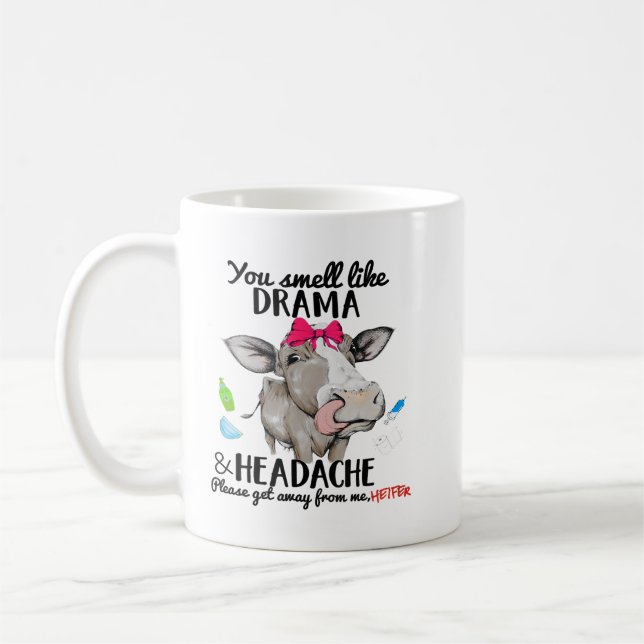Mug Heifer Vache Animal Graphic Tee Plus Taille Amusan (Gauche)