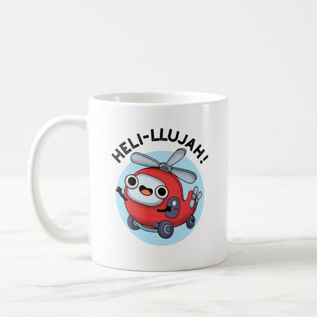 Mug Heli-llujah Funny Helicopter Pun (Gauche)